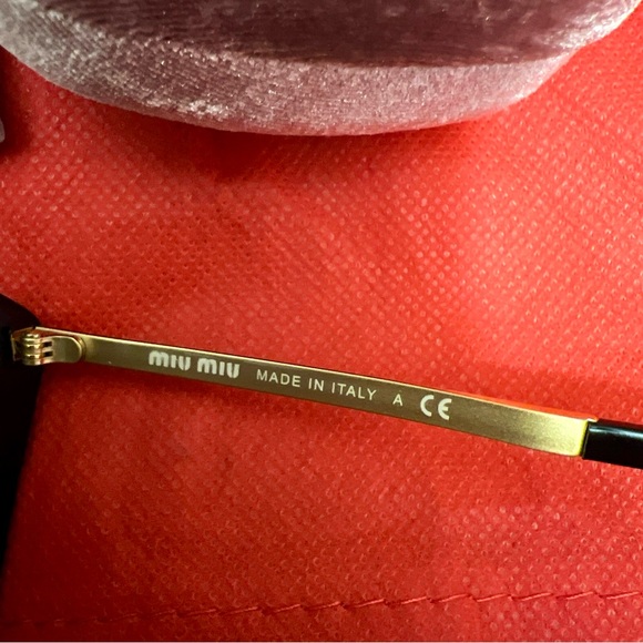 MIU MIU Pentagon SMU 11N 57014 1AB0A7 Black Gold / Grey Gradient Sunglasses Wmns - Picture 8 of 16